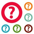 Question mark sign icons circle set vector Royalty Free Stock Photo