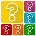 Question mark sign icons set with shadow Royalty Free Stock Photo