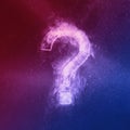 Question mark sign Red Blue. Abstract night sky background Royalty Free Stock Photo