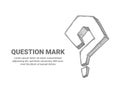 Question mark. Sketch interrogative symbol ask help support. Faq, search problem, question icon and place for text Royalty Free Stock Photo