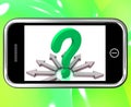 Question Mark On Smartphone Shows Asking Questions