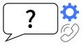Customer Support Concept with Speech Bubble, Phone Icon, and Gear for Problem-Solving Royalty Free Stock Photo