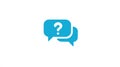 Question Mark in Speech Bubble Icon, Customer Support Concept, Blue and White Chat Symbol Royalty Free Stock Photo