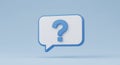 Question Mark in Speech Bubble on Light Blue Background Royalty Free Stock Photo