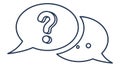 Question Mark Speech Bubble Outline Vector for Queries, vector design Generative AI Royalty Free Stock Photo