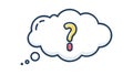 Question mark speech bubble, query icon outline, vector design Generative AI Royalty Free Stock Photo
