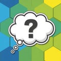A question mark in a speech bubble on a yellow hexagonal background. vector design Generative AI Royalty Free Stock Photo