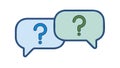 Question Mark Speech Bubbles Communication Dialogue Help, vector design Generative AI Royalty Free Stock Photo