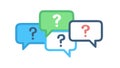 Question Mark Speech Bubbles FAQ Vector, vector design Generative AI Royalty Free Stock Photo