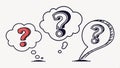 Question mark speech bubbles, help and query symbols, Vector Design, Generative AI