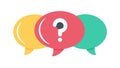 Question Mark Speech Bubbles, Multiple Queries, Communication Icon, vector design Generative AI Royalty Free Stock Photo