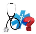Question mark with a Stethoscope Royalty Free Stock Photo
