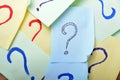Question mark sticky note Royalty Free Stock Photo