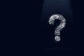 Question mark symbol low poly hologram with shine on dark blue background Royalty Free Stock Photo