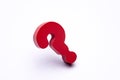 Red color question mark miniature object Royalty Free Stock Photo
