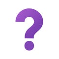 Question mark symbol in purple gradient, query or doubt icon on a white background Royalty Free Stock Photo