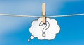 Question Mark Thought Bubble on Clothesline Royalty Free Stock Photo