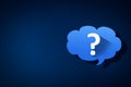 Question mark thought bubble concept on blue background Royalty Free Stock Photo