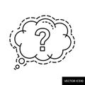 Question Mark in a Thought Bubble for Ideas and Doubts, vector design Generative AI Royalty Free Stock Photo
