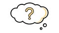 Question Mark Thought Bubble, Inquiry & Doubt, vector design Generative AI Royalty Free Stock Photo