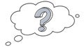 Question Mark Thought Bubble Outline Vector for Inquiry Doubt, vector design Generative AI Royalty Free Stock Photo