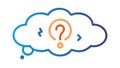 Question mark thought bubble, reflective query icon, vector design Generative AI Royalty Free Stock Photo