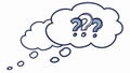 Question Mark Thought Bubble: Symbol of Doubt, Inquiry, Confusion, vector design Generative AI Royalty Free Stock Photo