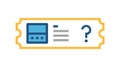 Question Mark Ticket Icon, Missing Info Pass Vector Art, vector design Generative AI Royalty Free Stock Photo