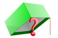 Question mark in the trap, 3D rendering Royalty Free Stock Photo