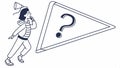 Question mark in triangle, query and uncertainty symbol vector design Generative AI Royalty Free Stock Photo