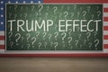 Question mark and Trump Effect word on chalkboard Royalty Free Stock Photo