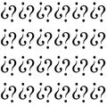 Question mark typographic motif geometric pattern