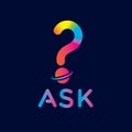 Question mark vector. Ask logo Royalty Free Stock Photo