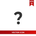 Question mark vector icon, ask symbol. FAQ and help pictogram, flat vector sign isolated on white background. Simple Royalty Free Stock Photo