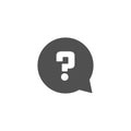 Question mark vector icon. Help or question speech bubble sign. FAQ symbol. Customer support design element. Isolated on white