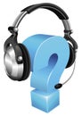 Question mark wearing headset Royalty Free Stock Photo