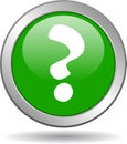 Question mark web button green Royalty Free Stock Photo