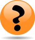 Question mark web button orange Royalty Free Stock Photo