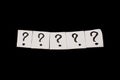 A question mark on a white sheet . FAQ frequency asked questions, Answer, Information, Communication and Brainstorming Concepts Royalty Free Stock Photo