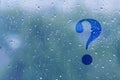Question mark on a window Royalty Free Stock Photo