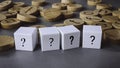 Question Mark and Wooden Alphabet Letters Representing Curiosity, Learning, and Language Uncertainty Royalty Free Stock Photo