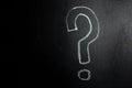 Question mark written by hand on a blackboard Royalty Free Stock Photo