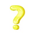 Question mark, yellow glossy bright punctuation symbol vector Illustration on a white background