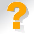 Question Mark yellow on a white background Royalty Free Stock Photo