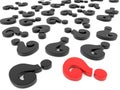 Question marks in black and red on white Royalty Free Stock Photo