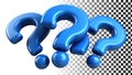 Question marks, blue question marks, query, doubt, uncertainty, and question icon png transparent image Generative AI