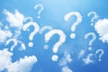 Question marks clouds shaped Royalty Free Stock Photo