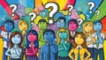 Question Marks Crowd Thinking, Confusion, Problem Solving Royalty Free Stock Photo
