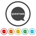 Question marks icon design with isolated on white background, color set Royalty Free Stock Photo