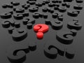 Question marks in red with black around Royalty Free Stock Photo